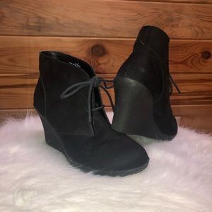 Faux suede booties